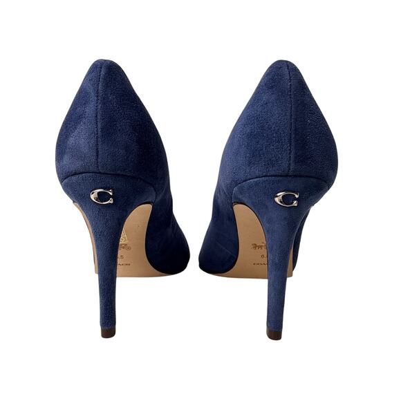 COACH Skyler Pump Stiletto Slip On Women's 6.5 B Blue Suede Pointed Toe - Picture 6 of 12
